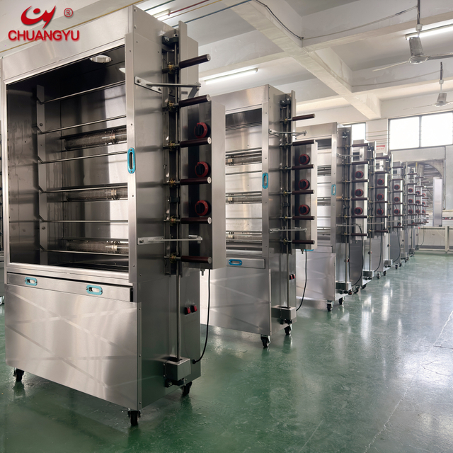 CHUANGYU Industrial Commercial Chicken Shawarma Roaster Rotisserie Oven 3/5/6/7/8/9 Layers Gas Chicken Rotisserie Machine